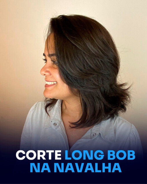 Corte Long Bob na Navalha